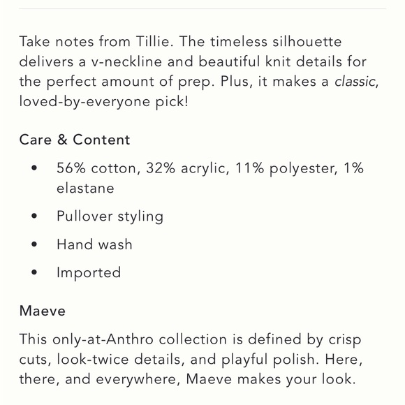 NWT Anthropologie The Tillie V-Neck Pullover Sweater by Maeve XL - Picture 14 of 14